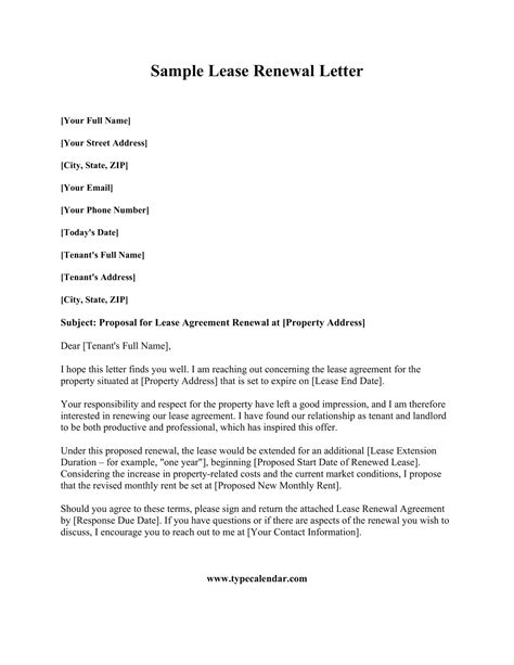 sample lease renewal letter|Free Lease Renewal Letter to Tenant (With Rent Increase or Not).